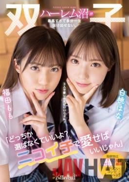 CAWD-384 Studio Kawaii You Don't Have To Choose Which One? You Just Have To Love It With Nikoichi. The Twin Harem Swamps Are So Great That You Probably Won't Be Able To Escape For The Rest Of Your Life. Hana Shirato Fukuda Momo