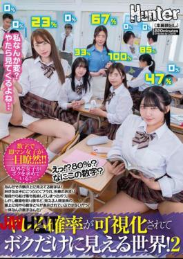 Mosaic HUNTC-319 What?! 80%? What Kind Of Number Is This? A World Where The Probability Of Getting Laid Is Visualized And Only I Can See It! 2 What's That Number Visible Above Your Head?!